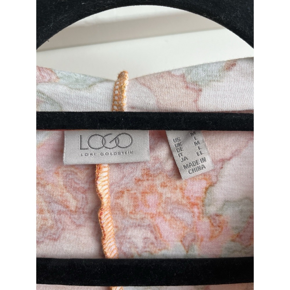 LOGO Lounge Lori Goldstein Tie Dye Zip Hoodie Jacket Orange Boho Autumn Size M‎ - Picture 5 of 6